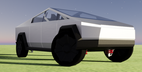 Rigged Tesla Cybertruck low poly preview image